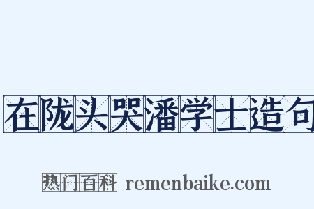 在陇头哭潘学士造句是什么意思的图片